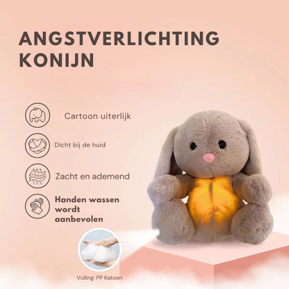 Knuffelkonijn pluche met licht en hartslaggeluid voor slapen en ontspanning comfort speelgoed