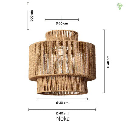 Rotan Hanglamp Ø 40cm Gevlochten Raffia E27 Natuurlijk Design