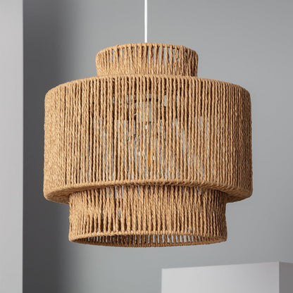 Rotan Hanglamp Ø 40cm Gevlochten Raffia E27 Natuurlijk Design