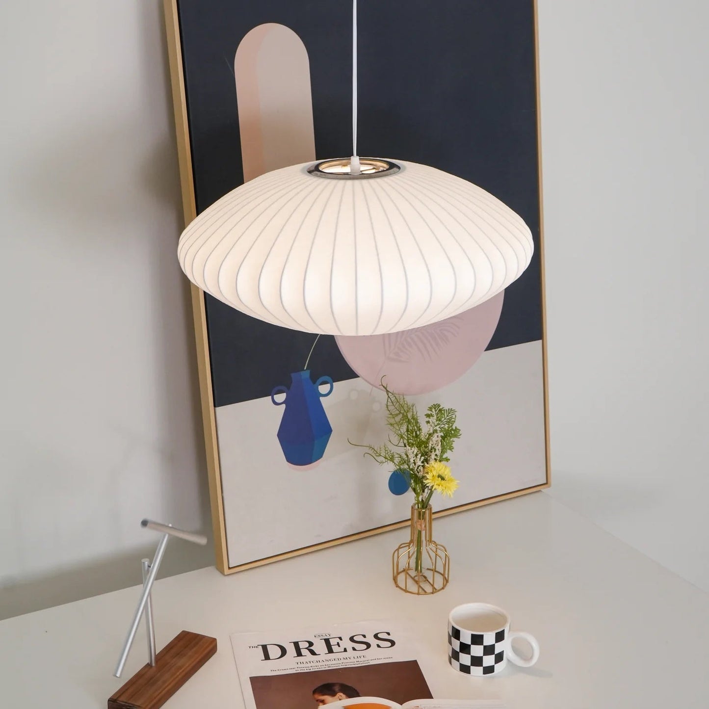 Bubbel Hanglamp met Stalen Draadstructuur Wit Ø40cm Moderne Verlichting