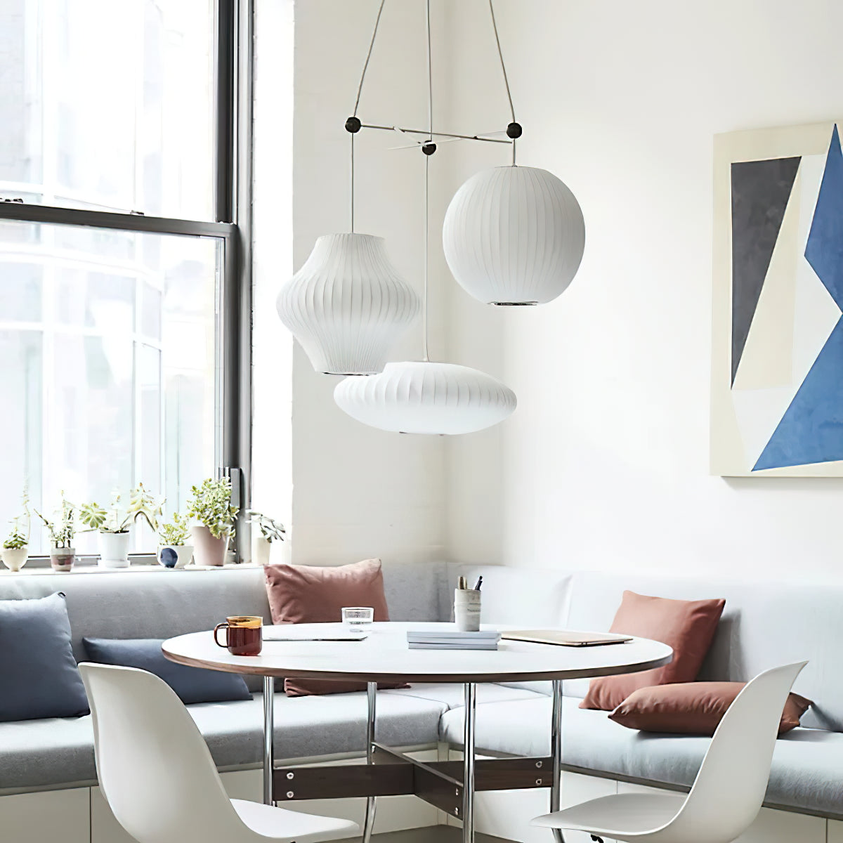 Bubbel Hanglamp met Stalen Draadstructuur Wit Ø40cm Moderne Verlichting