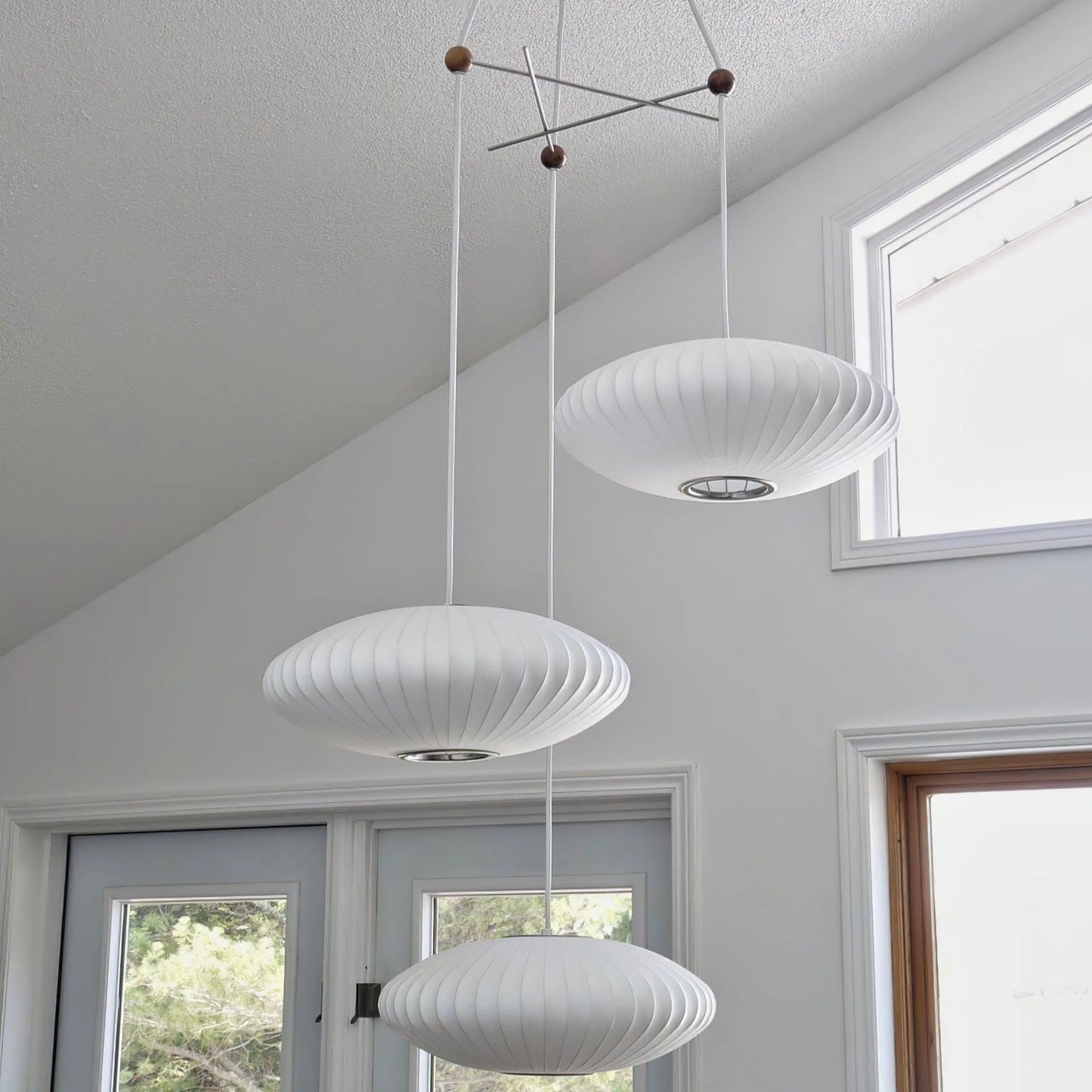 Bubbel Hanglamp met Stalen Draadstructuur Wit Ø40cm Moderne Verlichting