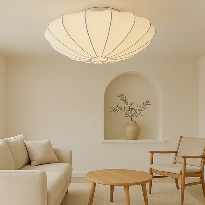 Nelson plafondlamp zijdevezel 3000K wit woonkamer slaapkamer cocoon design Japandi verlichting