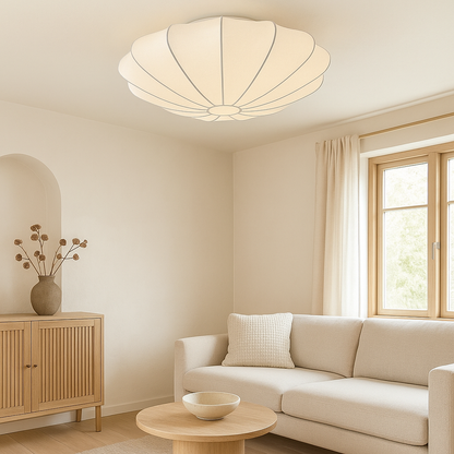 Nelson plafondlamp zijdevezel 3000K wit woonkamer slaapkamer cocoon design Japandi verlichting