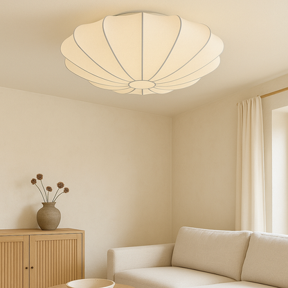 Nelson plafondlamp zijdevezel 3000K wit woonkamer slaapkamer cocoon design Japandi verlichting