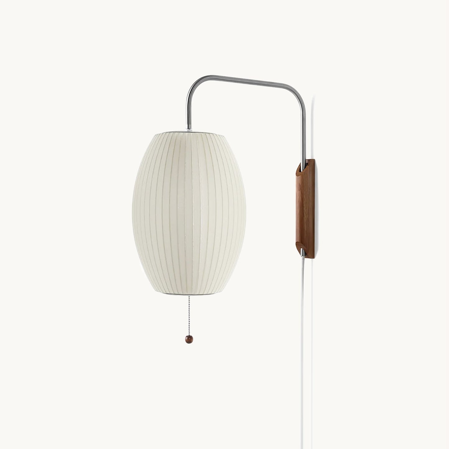 Wandlamp met Scharnierende Kap - Plug-In - Verstelbare Lichtrichting - Scandinavisch Design - Walnoot Accent