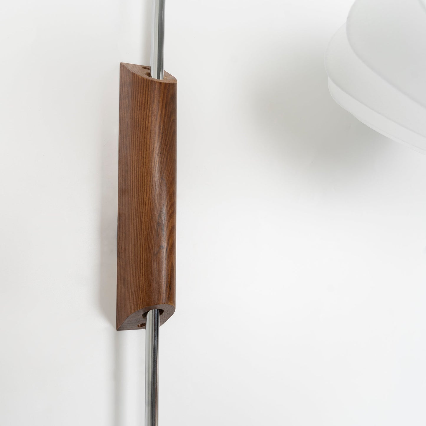 Wandlamp Zijden Kap Walnoot Metaal Wit Woonkamer Slaapkamer