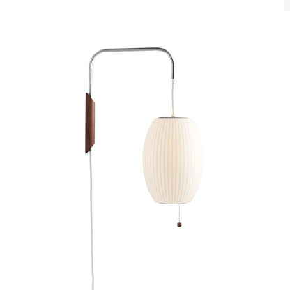 Wandlamp Nelson Bubble Polymeer Staalwire Walnoot Wit Mid-Century E27 4 Vormen Slaapkamer