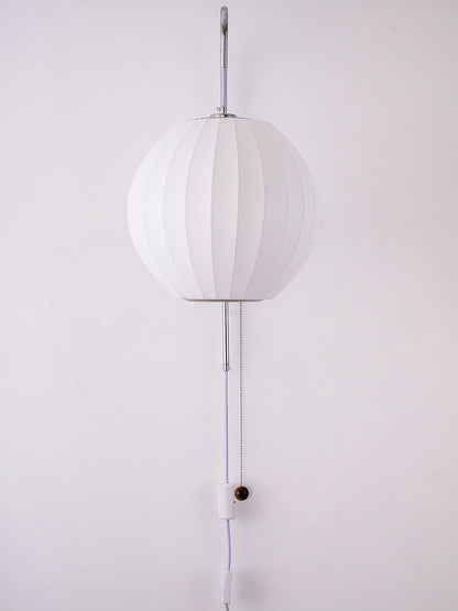Wandlamp Nelson Bubble Polymeer Staalwire Walnoot Wit Mid-Century E27 4 Vormen Slaapkamer