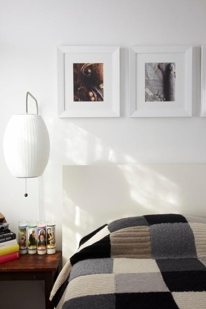 Wandlamp Zijden Kap Walnoot Metaal Wit Woonkamer Slaapkamer