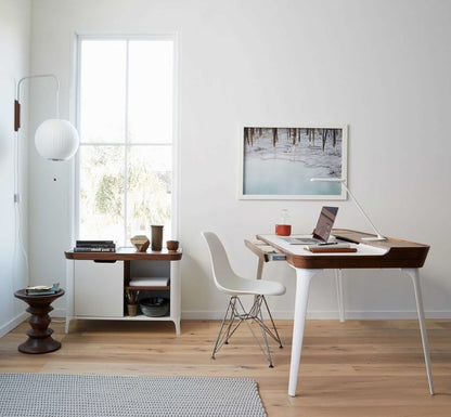 Wandlamp Zijden Kap Walnoot Metaal Wit Woonkamer Slaapkamer