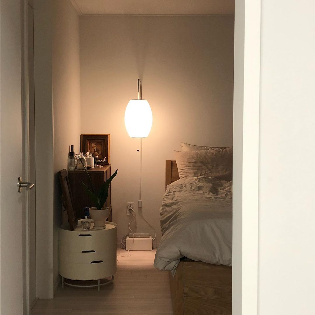 Wandlamp Zijden Kap Walnoot Metaal Wit Woonkamer Slaapkamer