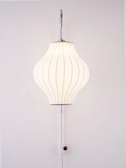 Wandlamp Nelson Bubble Polymeer Staalwire Walnoot Wit Mid-Century E27 4 Vormen Slaapkamer