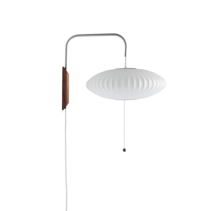 Wandlamp Nelson Bubble Polymeer Staalwire Walnoot Wit Mid-Century E27 4 Vormen Slaapkamer