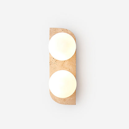 Wandlamp Travertin G9 Glas Hout Beige Woonkamer Hal Badkamer Minimalistische Wandverlichting Sfeerverlichting Natuurlijk Design