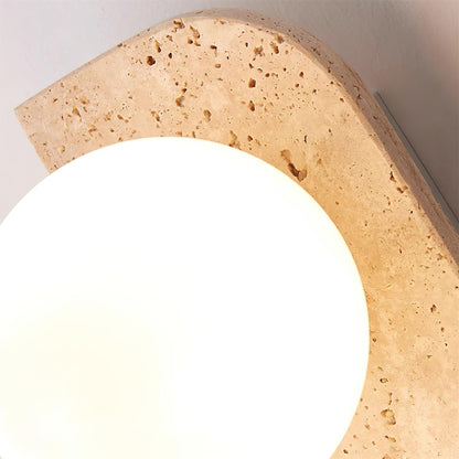 Wandlamp Travertin G9 Glas Hout Beige Woonkamer Hal Badkamer Minimalistische Wandverlichting Sfeerverlichting Natuurlijk Design