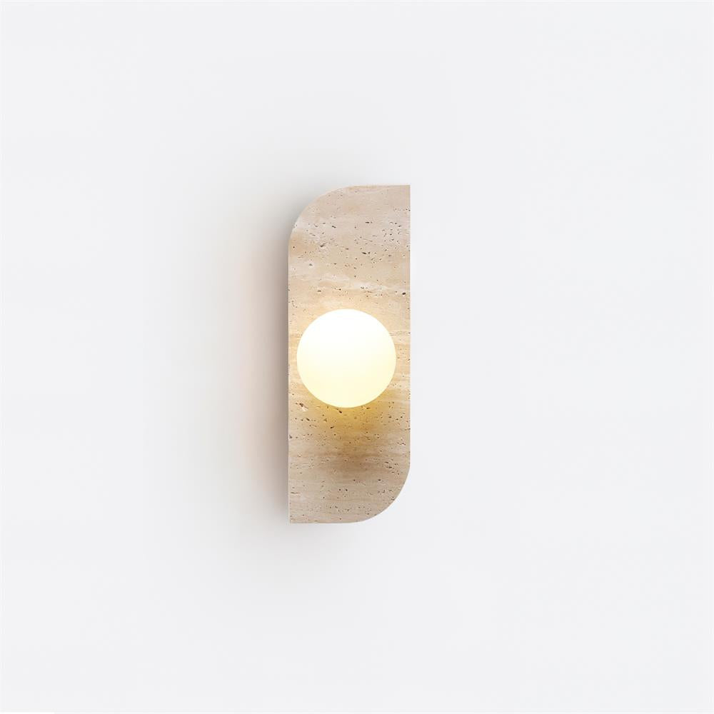 Wandlamp Travertin G9 Glas Hout Beige Woonkamer Hal Badkamer Minimalistische Wandverlichting Sfeerverlichting Natuurlijk Design