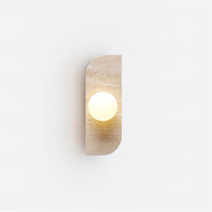 Wandlamp Travertin G9 Glas Hout Beige Woonkamer Hal Badkamer Minimalistische Wandverlichting Sfeerverlichting Natuurlijk Design
