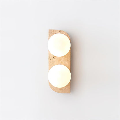 Wandlamp Travertin G9 Glas Hout Beige Woonkamer Hal Badkamer Minimalistische Wandverlichting Sfeerverlichting Natuurlijk Design