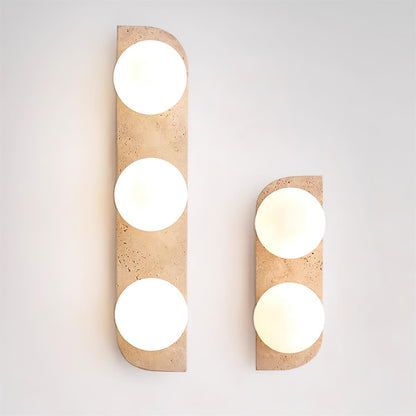 Wandlamp Travertin G9 Glas Hout Beige Woonkamer Hal Badkamer Minimalistische Wandverlichting Sfeerverlichting Natuurlijk Design