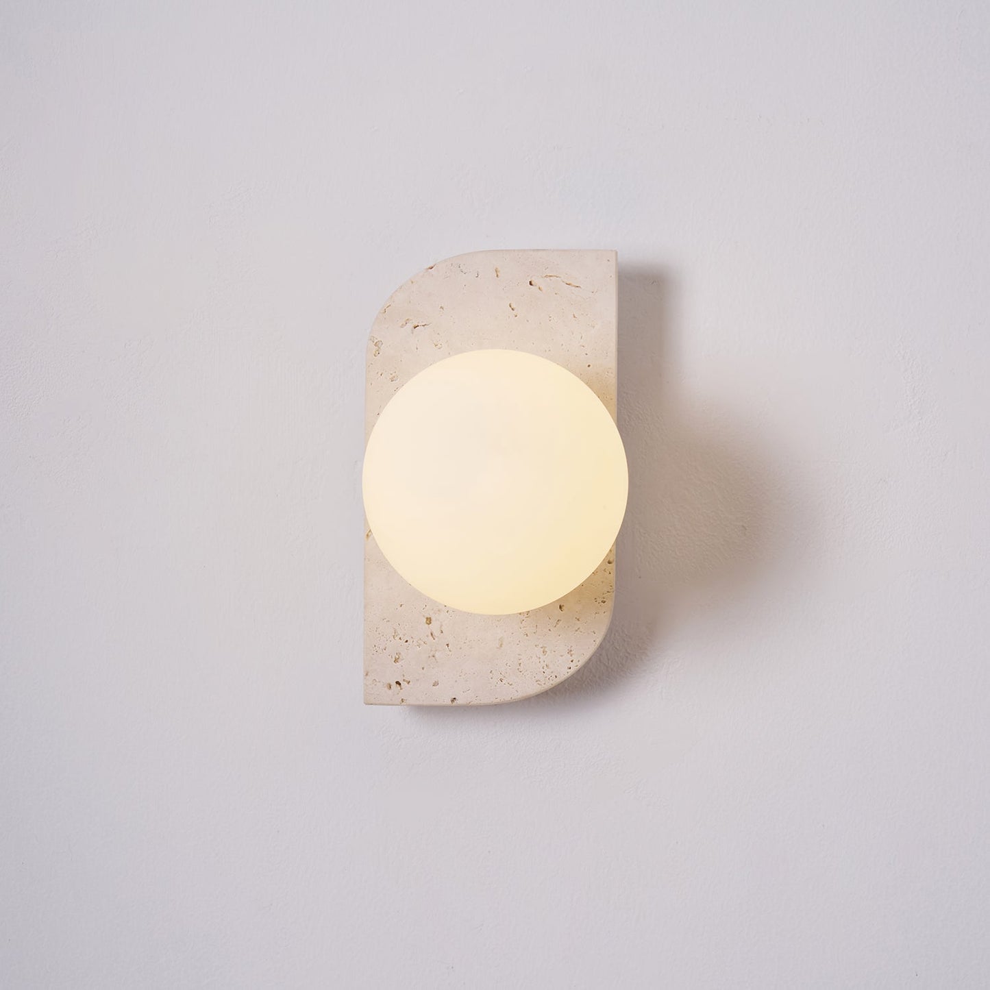 Wandlamp Travertin G9 Glas Hout Beige Woonkamer Hal Badkamer Minimalistische Wandverlichting Sfeerverlichting Natuurlijk Design