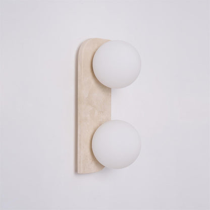 Wandlamp Travertin G9 Glas Hout Beige Woonkamer Hal Badkamer Minimalistische Wandverlichting Sfeerverlichting Natuurlijk Design
