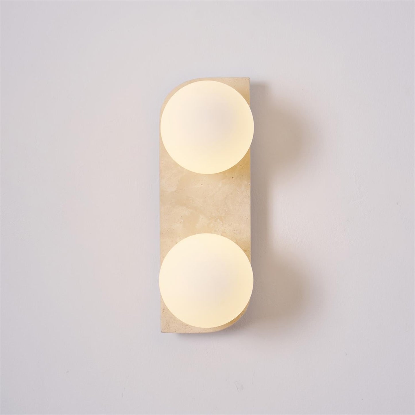Wandlamp Travertin G9 Glas Hout Beige Woonkamer Hal Badkamer Minimalistische Wandverlichting Sfeerverlichting Natuurlijk Design