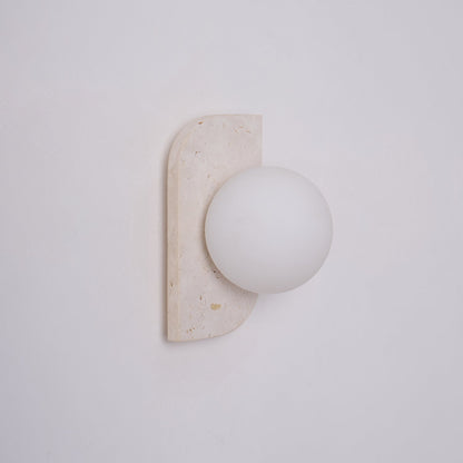 Wandlamp Travertin G9 Glas Hout Beige Woonkamer Hal Badkamer Minimalistische Wandverlichting Sfeerverlichting Natuurlijk Design