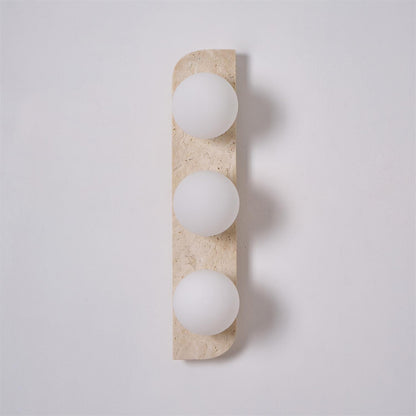 Wandlamp Travertin G9 Glas Hout Beige Woonkamer Hal Badkamer Minimalistische Wandverlichting Sfeerverlichting Natuurlijk Design