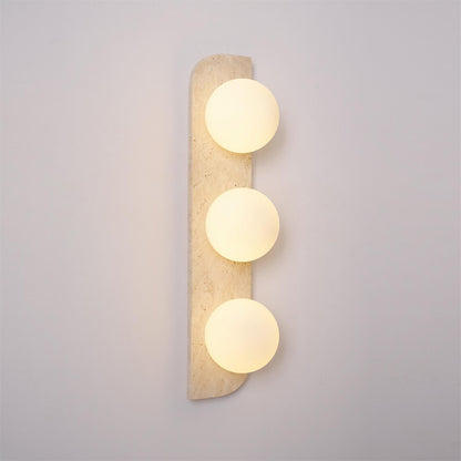 Wandlamp Travertin G9 Glas Hout Beige Woonkamer Hal Badkamer Minimalistische Wandverlichting Sfeerverlichting Natuurlijk Design