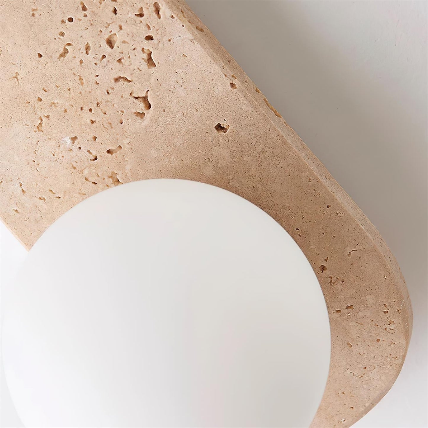 Wandlamp Travertin G9 Glas Hout Beige Woonkamer Hal Badkamer Minimalistische Wandverlichting Sfeerverlichting Natuurlijk Design