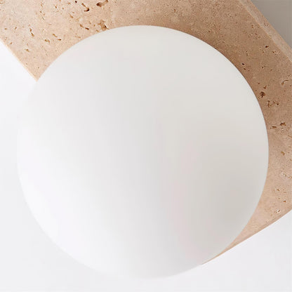 Wandlamp Travertin G9 Glas Hout Beige Woonkamer Hal Badkamer Minimalistische Wandverlichting Sfeerverlichting Natuurlijk Design