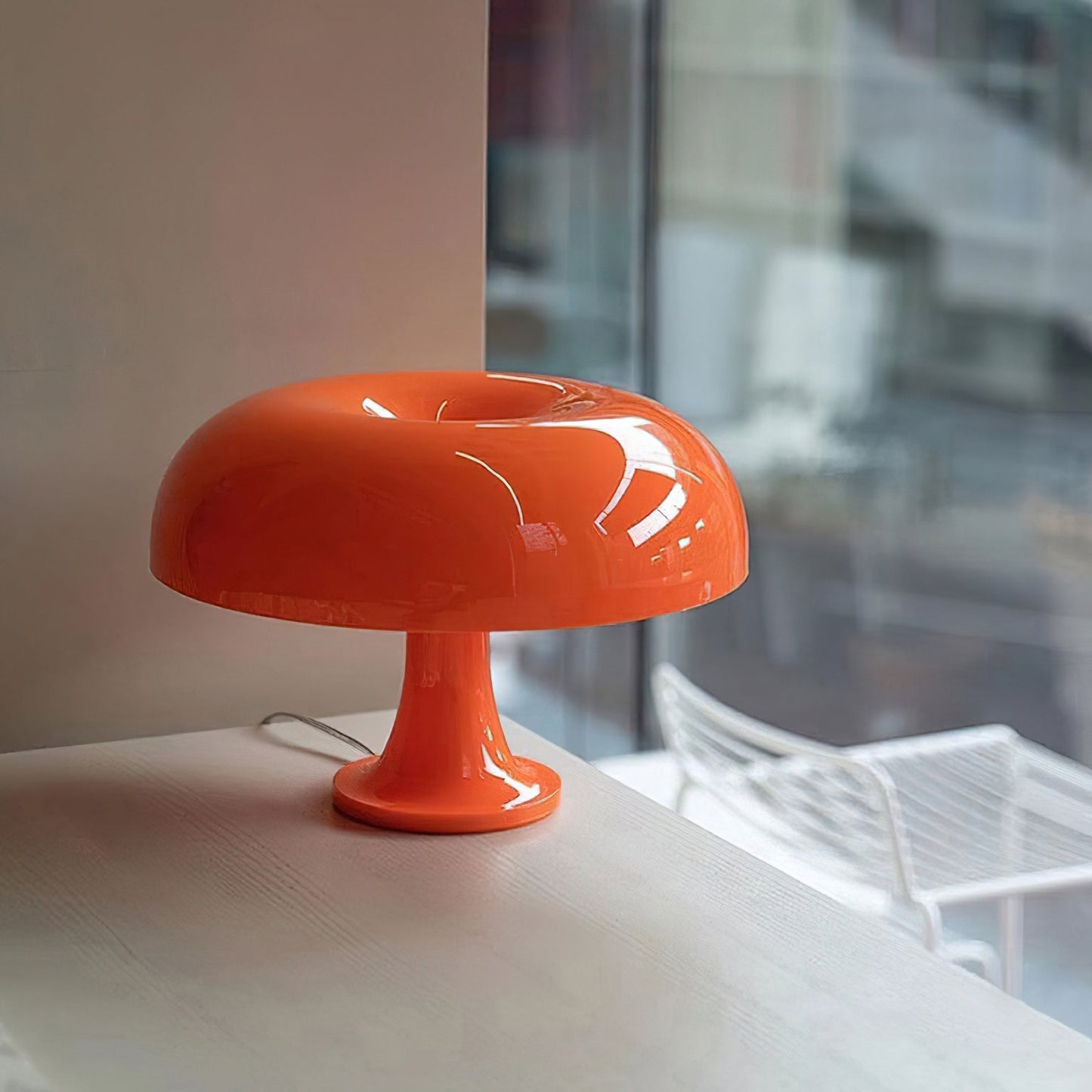 Paddenstoelvormige Tafellamp met 4 Lichtbronnen en Gedimde Retro Sfeer