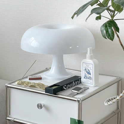 Paddenstoelvormige Tafellamp met 4 Lichtbronnen en Gedimde Retro Sfeer