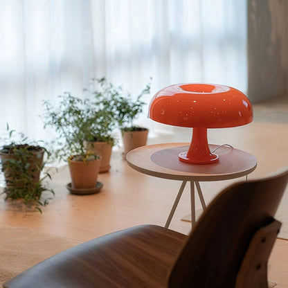 Paddenstoelvormige Tafellamp met 4 Lichtbronnen en Gedimde Retro Sfeer