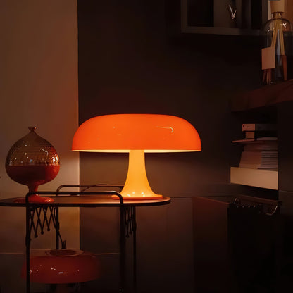 Paddenstoelvormige Tafellamp met 4 Lichtbronnen en Gedimde Retro Sfeer