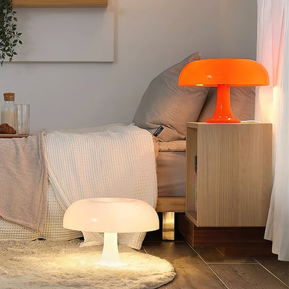 Paddenstoelvormige Tafellamp met 4 Lichtbronnen en Gedimde Retro Sfeer