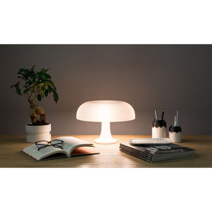 Paddenstoelvormige Tafellamp met 4 Lichtbronnen en Gedimde Retro Sfeer
