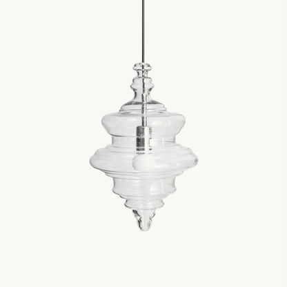 Hanglamp Geïnspireerd op Metropolitan Opera met Vloeiende Silhouet – Handgemaakt Glas in Transparant, Opaal of Amber – Verstelbare Draad 150 cm