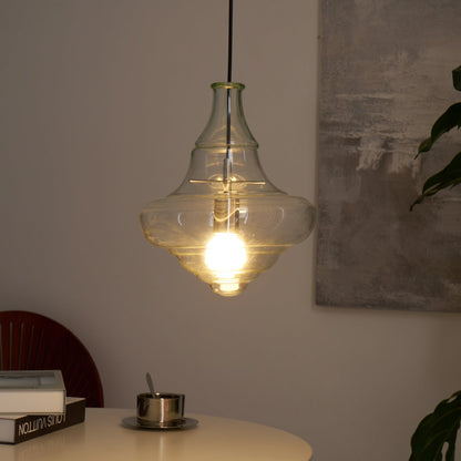 Hanglamp Geïnspireerd op Metropolitan Opera met Vloeiende Silhouet – Handgemaakt Glas in Transparant, Opaal of Amber – Verstelbare Draad 150 cm