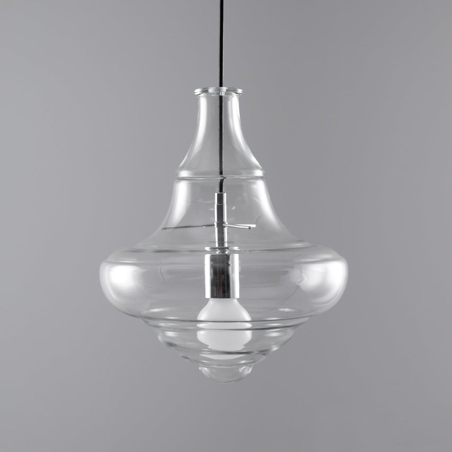 Hanglamp Geïnspireerd op Metropolitan Opera met Vloeiende Silhouet – Handgemaakt Glas in Transparant, Opaal of Amber – Verstelbare Draad 150 cm