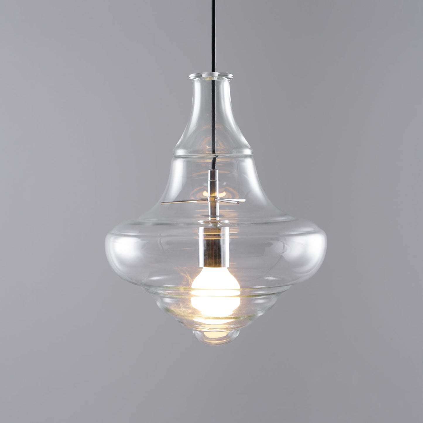 Hanglamp Geïnspireerd op Metropolitan Opera met Vloeiende Silhouet – Handgemaakt Glas in Transparant, Opaal of Amber – Verstelbare Draad 150 cm