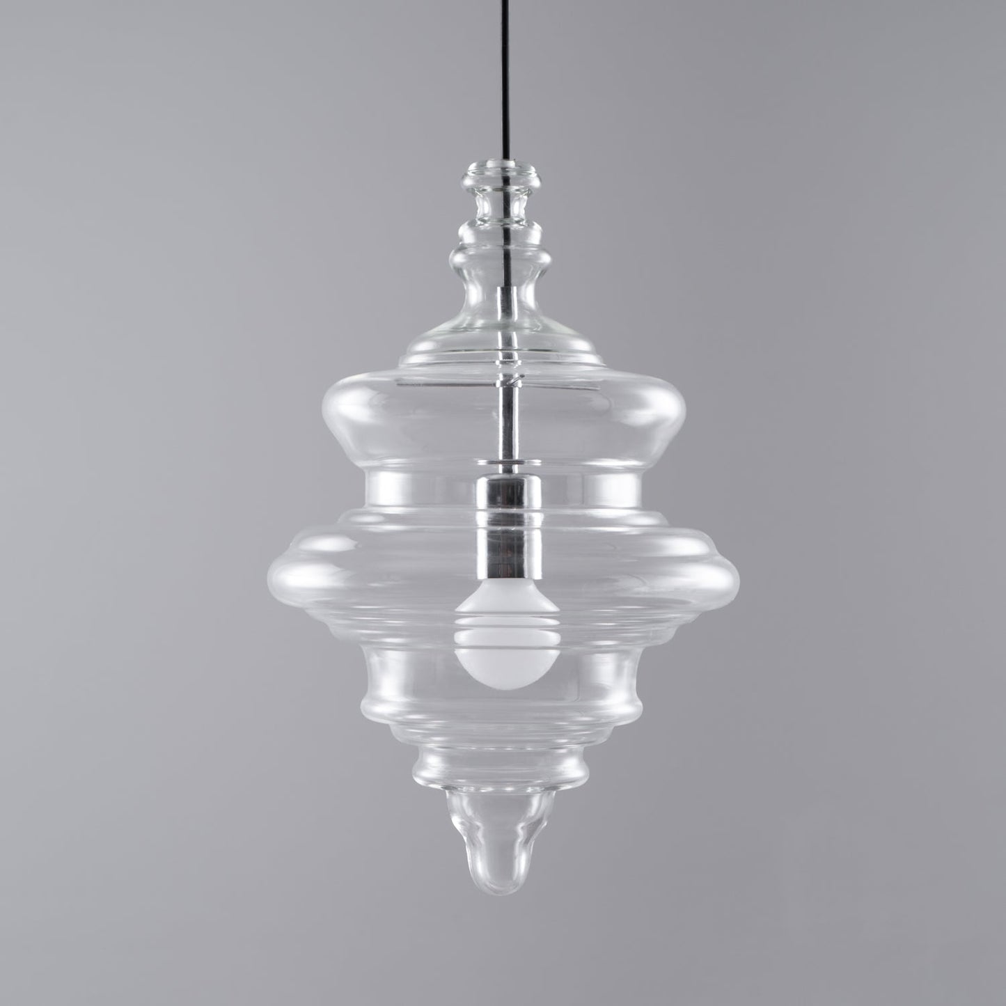 Hanglamp Geïnspireerd op Metropolitan Opera met Vloeiende Silhouet – Handgemaakt Glas in Transparant, Opaal of Amber – Verstelbare Draad 150 cm