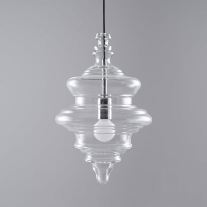 Hanglamp Geïnspireerd op Metropolitan Opera met Vloeiende Silhouet – Handgemaakt Glas in Transparant, Opaal of Amber – Verstelbare Draad 150 cm