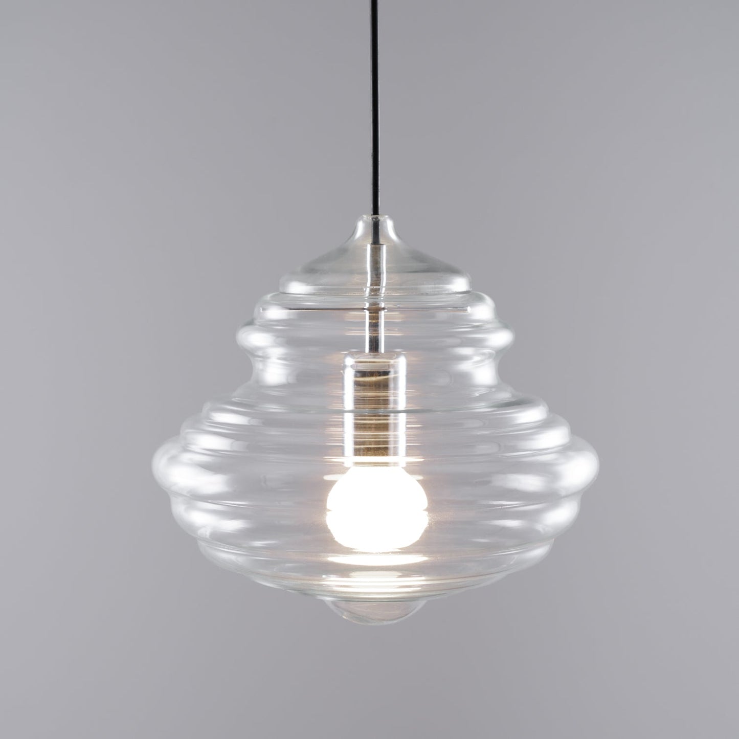 Hanglamp Geïnspireerd op Metropolitan Opera met Vloeiende Silhouet – Handgemaakt Glas in Transparant, Opaal of Amber – Verstelbare Draad 150 cm