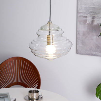 Hanglamp Geïnspireerd op Metropolitan Opera met Vloeiende Silhouet – Handgemaakt Glas in Transparant, Opaal of Amber – Verstelbare Draad 150 cm