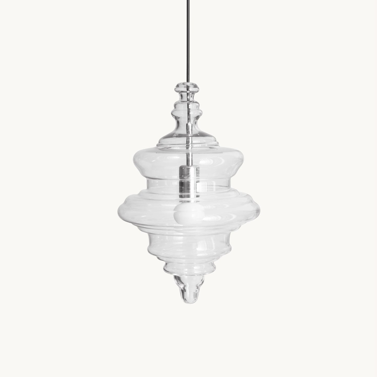 Hanglamp Geïnspireerd op Metropolitan Opera met Vloeiende Silhouet – Handgemaakt Glas in Transparant, Opaal of Amber – Verstelbare Draad 150 cm