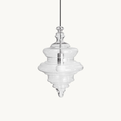 Hanglamp Geïnspireerd op Metropolitan Opera met Vloeiende Silhouet – Handgemaakt Glas in Transparant, Opaal of Amber – Verstelbare Draad 150 cm