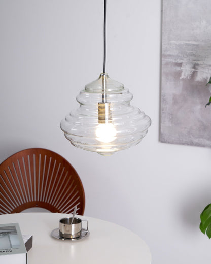 Hanglamp Geïnspireerd op Metropolitan Opera met Vloeiende Silhouet – Handgemaakt Glas in Transparant, Opaal of Amber – Verstelbare Draad 150 cm