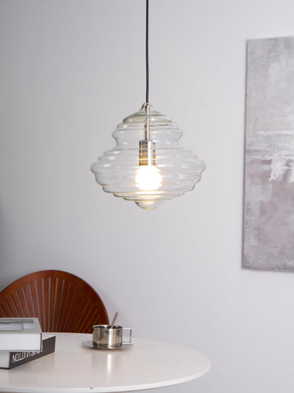 Hanglamp Geïnspireerd op Metropolitan Opera met Vloeiende Silhouet – Handgemaakt Glas in Transparant, Opaal of Amber – Verstelbare Draad 150 cm